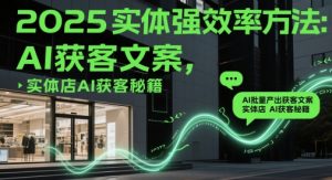 2025实体强效率方法：AI批量产出获客文案，实体店AI获客秘籍-虚拟资源库