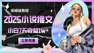 2025小说推文最新玩法,推文保姆级教程,小白7天收益1w+-虚拟资源库