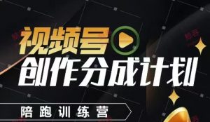 视频号创作分成计划陪跑训练营,手把手教会你如何制作视频,细水长流型项目-虚拟资源库