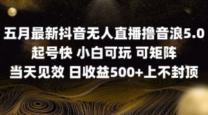 2025五月最新无人直播撸音浪单日产出5张+实操教程【揭秘】-虚拟资源库