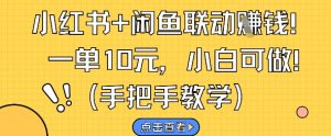 小红书+闲鱼联动挣钱,一单10元,小白可做-虚拟资源库