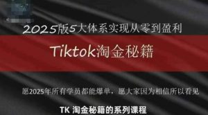 TikTok跨境2025淘金秘籍,2025TikTok从0到盈利变现-虚拟资源库