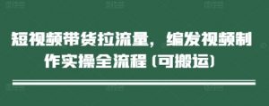 短视频带货拉流量，编发视频制作实操全流程(可搬运)-虚拟资源库