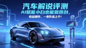 抖音汽车解说评测赛道,AI赋能小白也能做原创,收益爆炸,一条作品上千-虚拟资源库