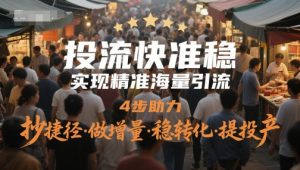 投流快准稳,实现精准海量引流,4步助力,抄捷径·做增量·稳转化·提投产-虚拟资源库