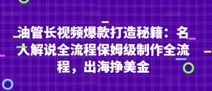 油管长视频爆款打造秘籍:名人解说全流程保姆级制作全流程,出海挣美金-虚拟资源库