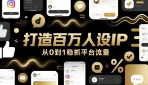 打造百万人设IP,从0到1稳抓平台流量-虚拟资源库