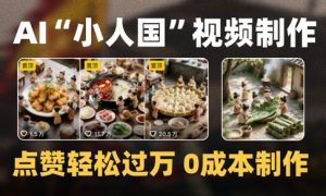 爆款1000W+播放微缩景观迷你小人国AI视频0成本制作全流程教学-虚拟资源库