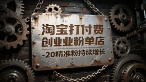 淘宝打付费创业粉单店每天稳定10-20精准粉持续增长【揭秘】-虚拟资源库