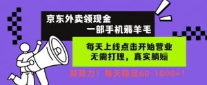 京东外卖领现金，一部手机薅羊毛，每天上线动动手指，无需打理，每天保底60+，每天就是如此轻松【揭秘】-虚拟资源库