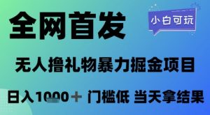 全网首发,无人直播撸礼物暴力掘金项目,小白可玩,日入1k+ 门槛低,当天拿结果【揭秘】-虚拟资源库