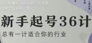 新手起号36计2.0,四年行业沉淀,上百条爆款视频经验一次性帮你搞定短视频问题-虚拟资源库