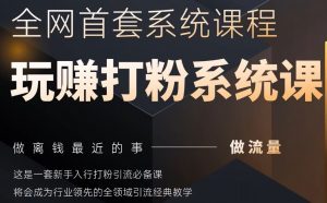 2025行业首套全网全域打粉系统神课,做流量做离钱最近的事,一套新手入行打粉引流必备课-虚拟资源库