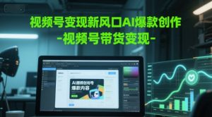 视频号变现新风口AI爆款创作-视频号带货变现-虚拟资源库