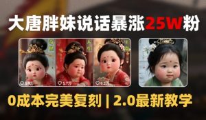 AI大唐胖贵妃说话2.0,40条视频暴涨40w粉,附独家变现攻略-虚拟资源库