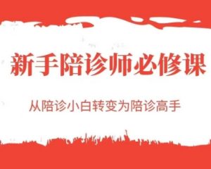 新手陪诊师必修课,从陪诊小白转变为陪诊高手-虚拟资源库