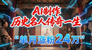 暴力起号！用AI制作历史名人传奇一生，单月涨粉24W，涨粉+变现赛道黑马来了-虚拟资源库