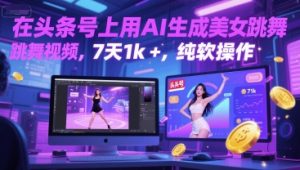 在头条号上用AI生成美女跳舞视频,7天1k+,纯软件操作-虚拟资源库