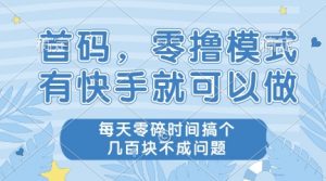 首码,零撸模式,有快手就可以做,每天零碎时间搞个几张不成问题【揭秘】-虚拟资源库