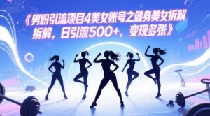 男粉引流项目4美女账号之健身美女拆解，日引流500+，变现多张-虚拟资源库