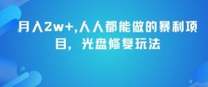 月入2w+，人人都能做的暴利项目，光盘修复玩法-虚拟资源库