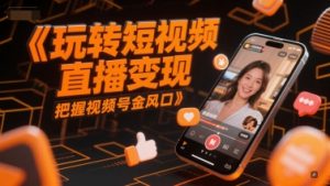 玩转短视频直播变现，把握视频号金风口-虚拟资源库