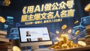用AI做公众号流量主爆文名人名言,10分钟一篇爆文,最高月入5位数-虚拟资源库