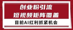 小红书某音创业赛道引流获客 自热矩阵日引200+【揭秘】-虚拟资源库