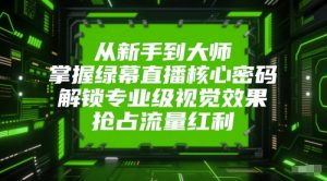 从新手到大师,掌握绿幕直播核心密码,解锁专业级视觉效果,抢占流量红利-虚拟资源库