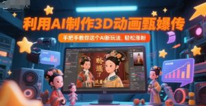 利用AI制作3D动画甄嬛传，流量爆了，手把手教你这个AI新玩法，轻松涨粉-虚拟资源库