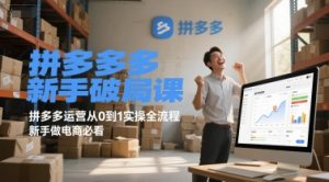 拼多多新手破局课,拼多多运营从0到1实操全流程,新手做电商必看-虚拟资源库