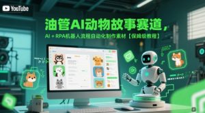 油管AI动物故事赛道,AI+RPA机器人流程自动化制作素材【保姆级教程】-虚拟资源库