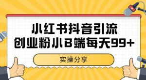 小红书抖音创业粉,小B端粉自热,日引99+的一个玩法【揭秘】-虚拟资源库