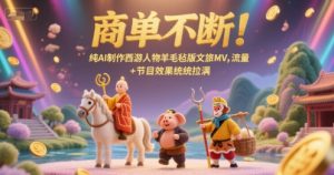 商单不断!纯AI制作西游人物羊毛毡版文旅MV,流量+节目效果统统拉满-虚拟资源库
