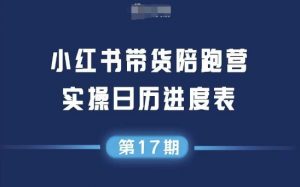 小红书第17期带货陪跑营,不囤货,无不直播,无不投流,通过选品+笔记内容+测品+笔记铺量+矩阵运营打爆款-虚拟资源库