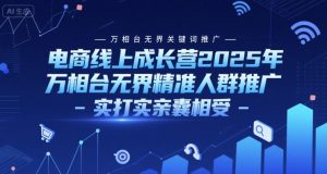 电商线上成长营2025年,万相台无界关键词推广-万相台无界精准人群推广-实打实亲囊相受-虚拟资源库