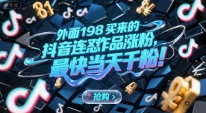 外面198买来的抖音连怼作品涨粉,最快当天千粉-虚拟资源库