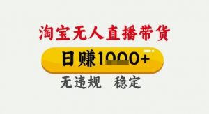 淘宝无人直播带货,日入多张,无需露脸无需说话,无违规无封号,只要一台电脑即可全天开播【揭秘】-虚拟资源库