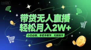 带货无人直播,轻松月入2W+,小白必做,手把手教学,无脑操作(附学习资料)-虚拟资源库