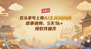 在头条号上用AI生民间故事视频，5天1k+，纯软件操作-虚拟资源库