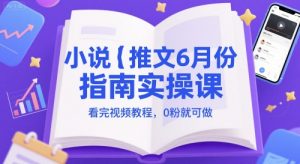小说推文6月份指南实操课,看完视频教程,0粉就可做-虚拟资源库
