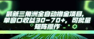 最新AI全自动游戏撸金项目，单窗口收益30-70+，可批量操作【揭秘】-虚拟资源库