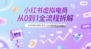 小红书虚拟电商从0到1全流程拆解,手把手教你复制,新手小白也能轻松月入过W-虚拟资源库