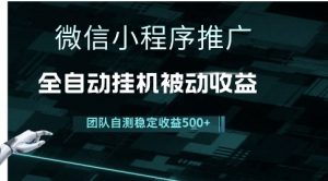 小程序推广项目最新3.0,上手简单,长期稳定,独家引流方法,让你真正实现睡后收入【揭秘】-虚拟资源库