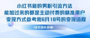 小红书全新男粉引流实操方法，日引流100多精准男粉-虚拟资源库
