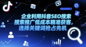 企业利用抖音SEO搜索推广低成本精准获客，选择关键词抢占先机-虚拟资源库
