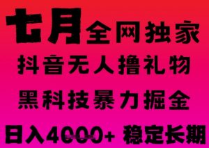 7月最新风口抖音无人直播撸音浪掘金,黑科技全自动运行,长期稳定,日入1k+,可批量收益翻倍【揭秘】-虚拟资源库