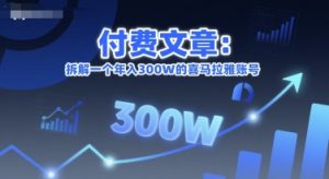 付费文章:拆解一个年入300W的喜马拉雅账号-虚拟资源库