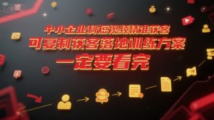 中小企业利用短视频精准获客,可复制获客落地训练方案,做好短视频,一定要看完-虚拟资源库