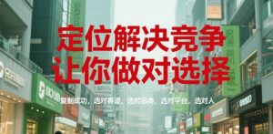 定位解决竞争，让你做对选择，复制成功，选对赛道，选对品类，选对平台，选对人-虚拟资源库